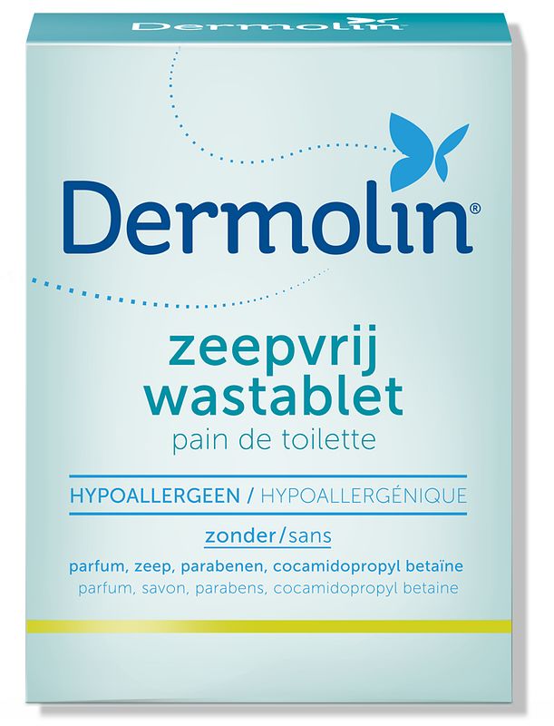 Foto van Dermolin wastablet zeepvrij 100gr