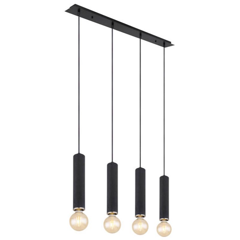 Foto van Industriële hanglamp marion - l:93cm - e27 - metaal - zwart