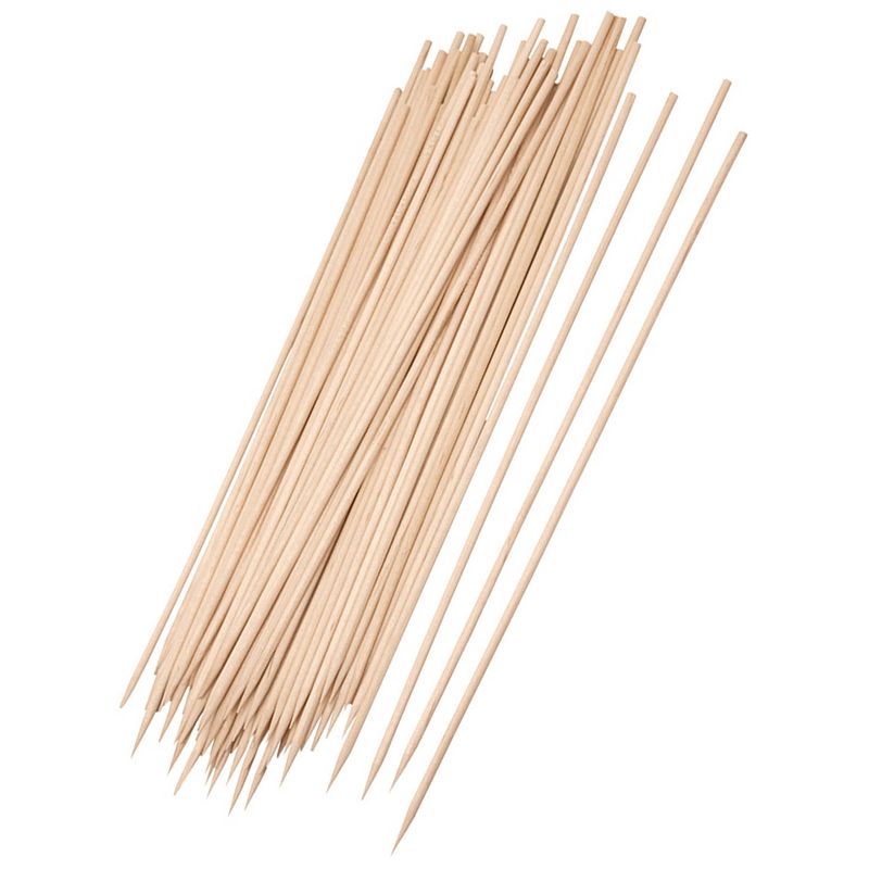 Foto van Elite 100x bamboe houten sate prikkers/spiezen  - bbq sticks - 25 cm - prikkers (sate)