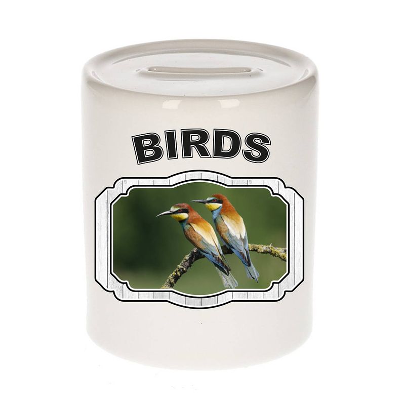 Foto van Dieren bijeneter vogel spaarpot - birds/ vogels spaarpotten kinderen 9 cm - spaarpotten