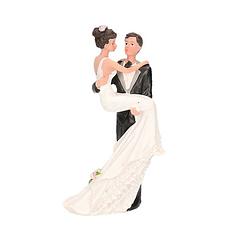 Foto van Bruidstaartdecoratie - 10 cm - bruiloft taarttopper figuurtjes