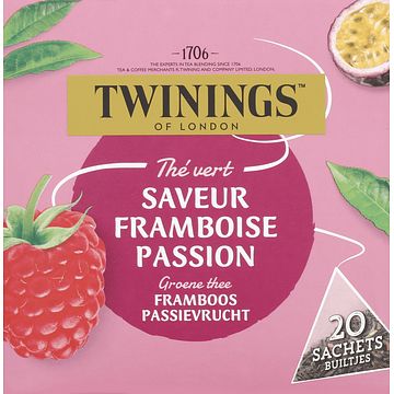 Foto van Twinings of london groene thee framboos passievrucht 20 stuks bij jumbo