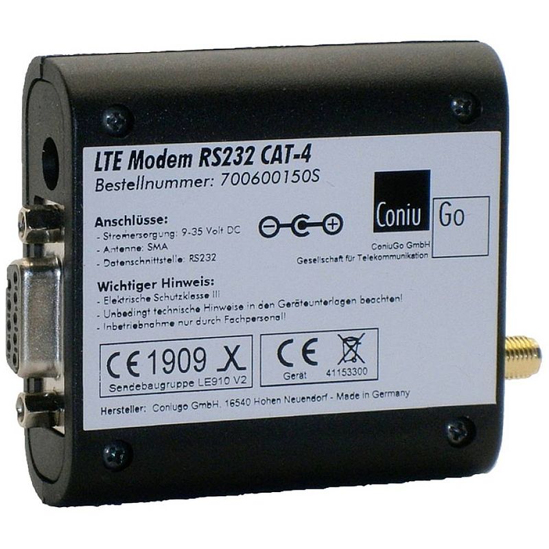 Foto van Coniugo coniugo lte gsm modem rs232 cat 4 lte-modem 12 v/dc functie: alarmeren