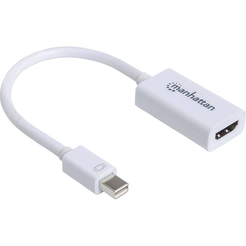 Foto van Manhattan 151399 mini-displayport adapter [1x mini-displayport stekker - 1x hdmi-bus] wit 12.00 cm