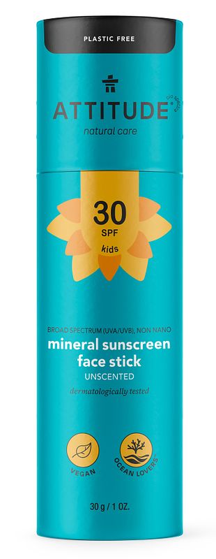 Foto van Attitude spf30 mineral sunscreen face stick kids