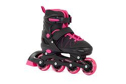 Foto van Aventuri verstelbare inline skates semi softboot zwart/roze maat 30 33 (s)