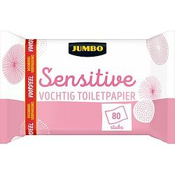 Foto van Jumbo sensitive vochtig toiletpapier voordeelverpakking 80 stuks