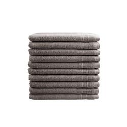 Foto van Seashell luxor washandjes - zand grijs - 10 stuks - 16x21cm - hotel kwaliteit