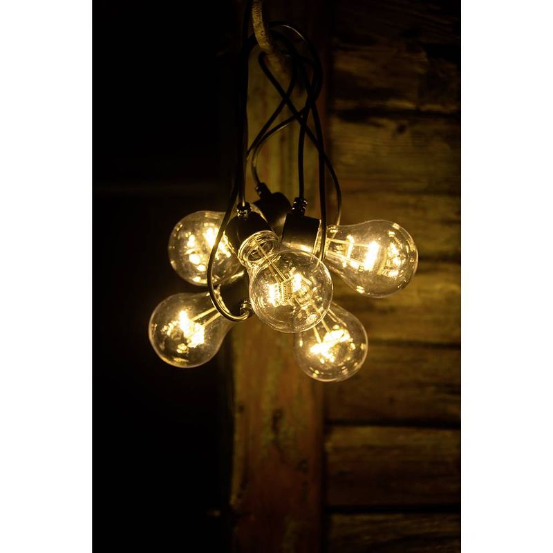 Foto van Konstsmide 2372-800 party-lichtketting buiten werkt op batterijen aantal lampen 45 led amber verlichte lengte: 2 m