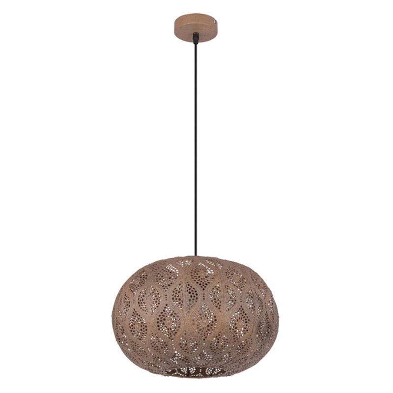 Foto van Klassieke hanglamp solera - l:30cm - e27 - metaal - bruin