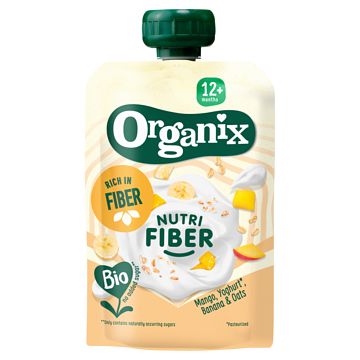 Foto van Organix nutri fiber bio mango, yoghurt, banana & oats 12+ months 100g bij jumbo