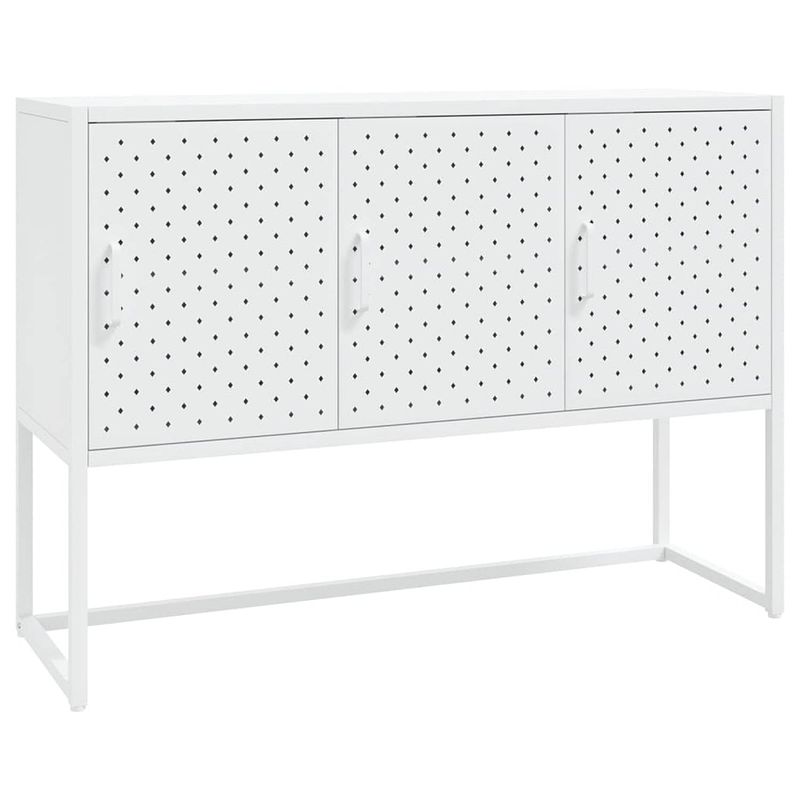 Foto van Vidaxl dressoir 105x35x75 cm staal wit