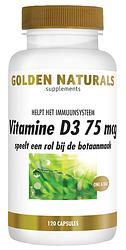 Foto van Golden naturals vitamine d3 75mcg capsules