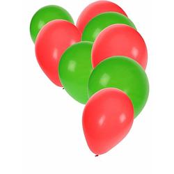 Foto van 30x fan ballonnen groen/rood - ballonnen