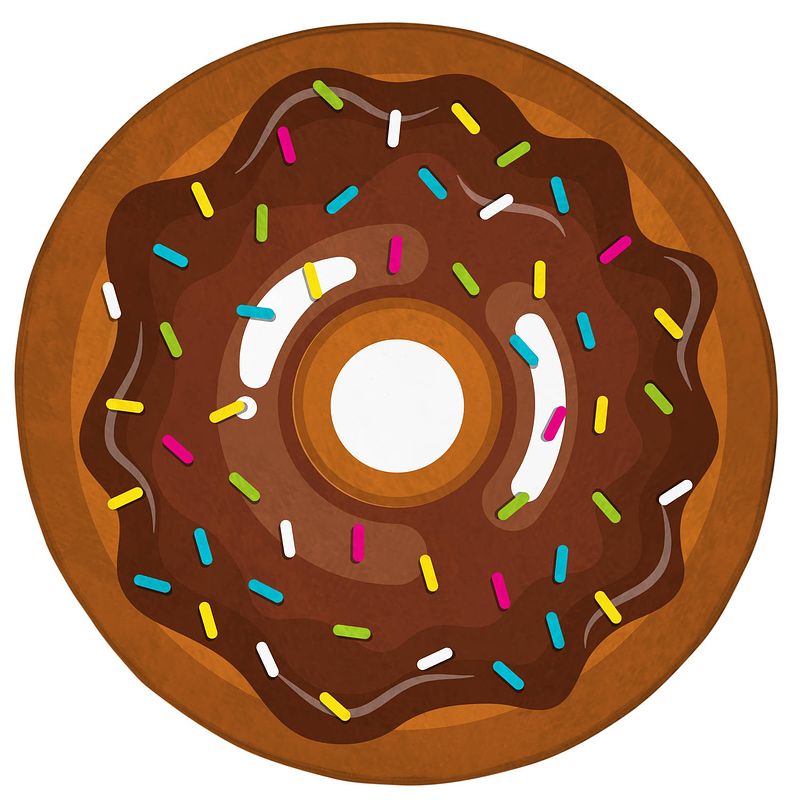 Foto van Achoka vloerkleed donut 75 cm bruin