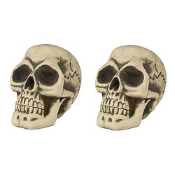 Foto van Halloween 2x stuks horror decoratie schedel 29 cm - feestdecoratievoorwerp