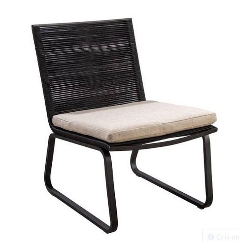 Foto van Yoi - kome lounge chair alu black/rope black/flax beige