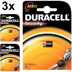 Foto van 3 stuks - duracell a11 mn11 11a 6v security alkaline batterij