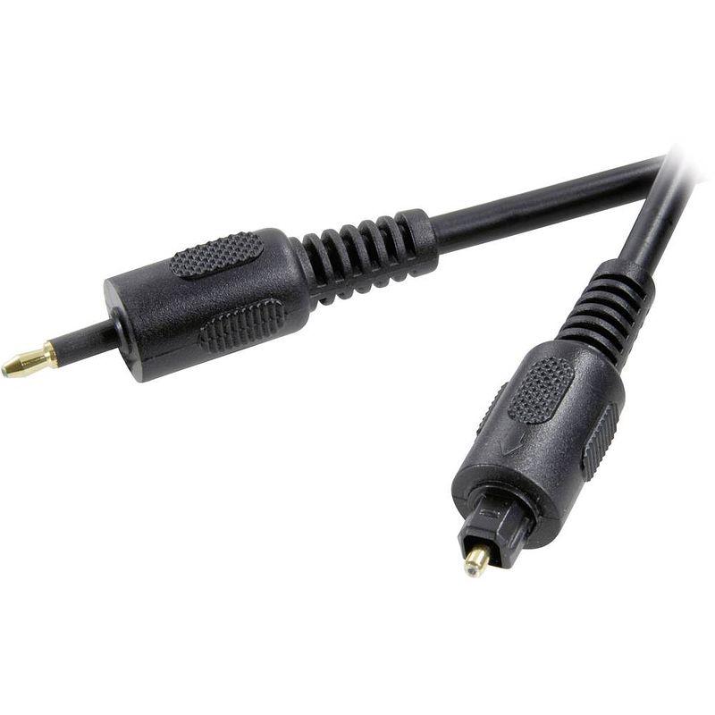 Foto van Speaka professional toslink digitale audio aansluitkabel [1x optische stekker 3,5 mm - 1x toslink-stekker (odt)] 1.00 m zwart