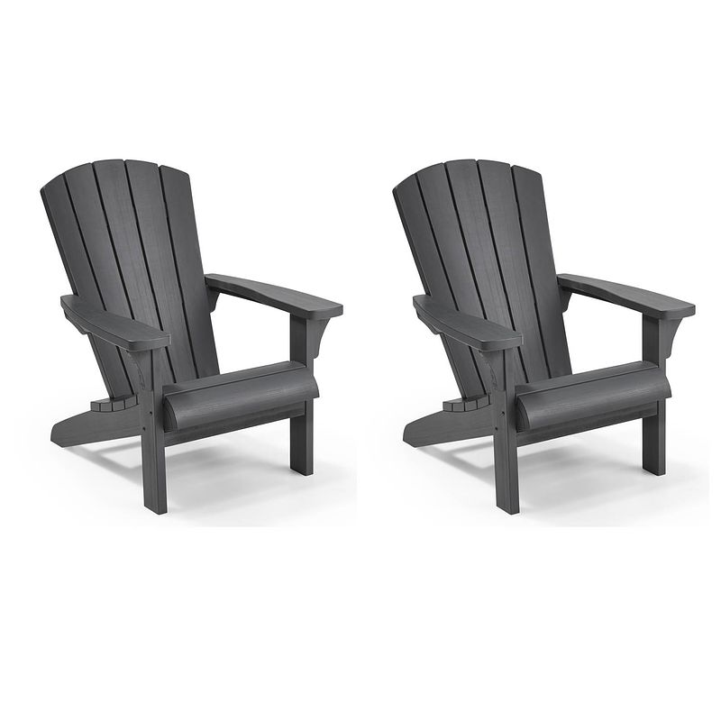 Foto van Keter troy adirondack tuinstoel - 2 stuks - 93x80x93cm - grafiet