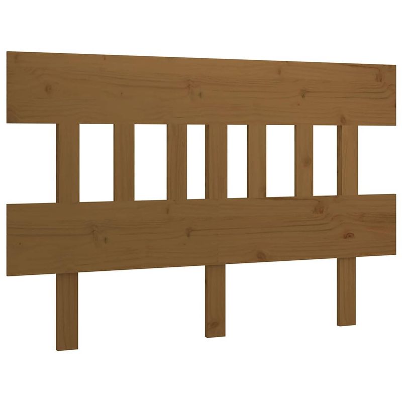 Foto van The living store houten hoofdbord - grenenhout - rustiek design - 203.5 x 3 x 81 cm - honingbruin