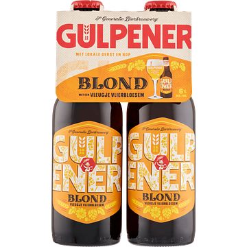 Foto van Gulpener blond bier flessen 4 x 30cl bij jumbo