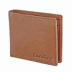 Foto van Landley heren portemonnee leer - plat model - rfid bescherming tegen skimmen - cognac