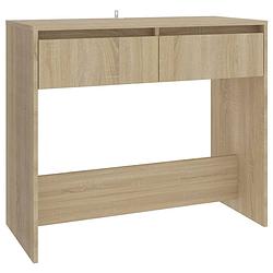 Foto van The living store consoletafel - sonoma eiken - 89 x 41 x 76.5 cm - met 2 lades