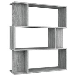 Foto van The living store boekenkast grey sonoma eiken - 80 x 24 x 96 cm - duurzaam hout - veelzijdig