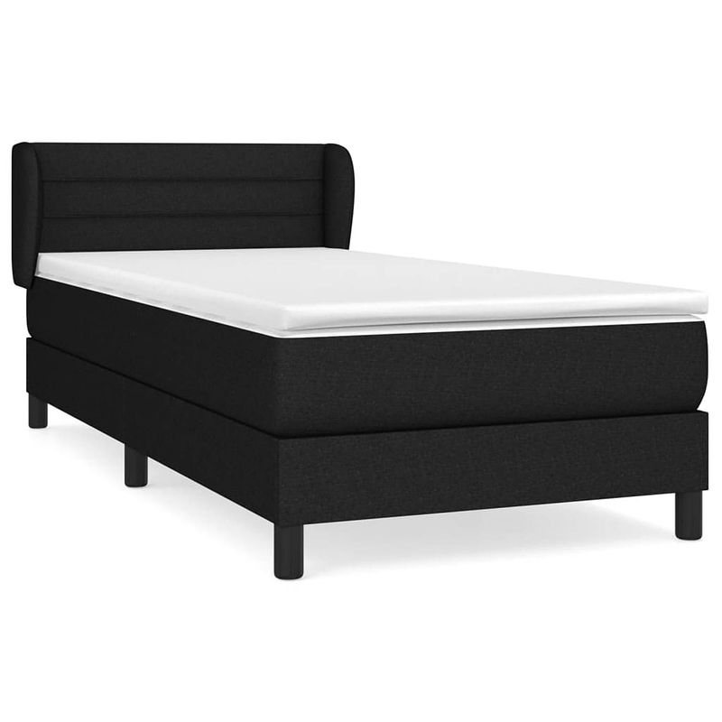 Foto van The living store boxspringbed - zwarte stoffen bed met verstelbaar hoofdbord - pocketvering matras - middelharde