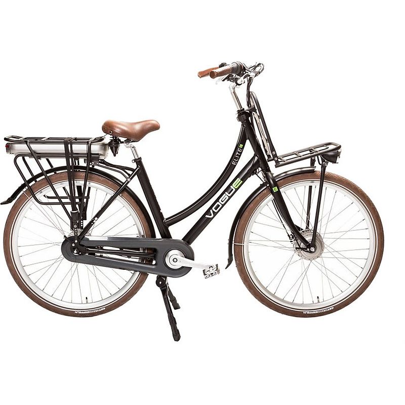 Foto van Vogue elektrische transportfiets elite 28 inch 50 cm dames 3v rollerbrake matzwart