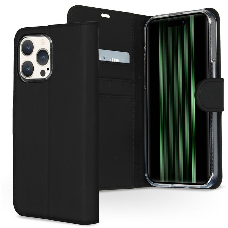 Foto van Accezz wallet softcase bookcase iphone 15 pro max telefoonhoesje zwart