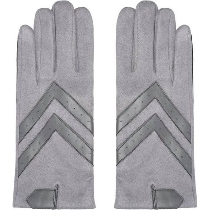 Foto van Handschoenen dames handschoenen warm touch grijs - trendy handschoenen voor winter suède look- touchscreen handschoenen