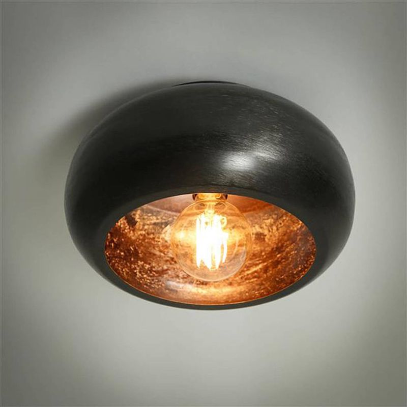 Foto van Livin24 plafondlamp zwart fayèn 1-lichts ø34 cm.