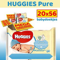 Foto van Huggies - pure - billendoekjes - 1120 babydoekjes - 20 x 56
