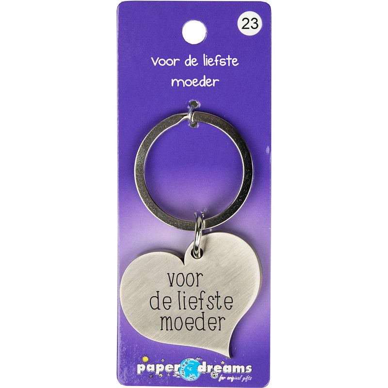 Foto van Paper dreams sleutelhanger liefste moeder 10 x 4 cm ijzer zilver