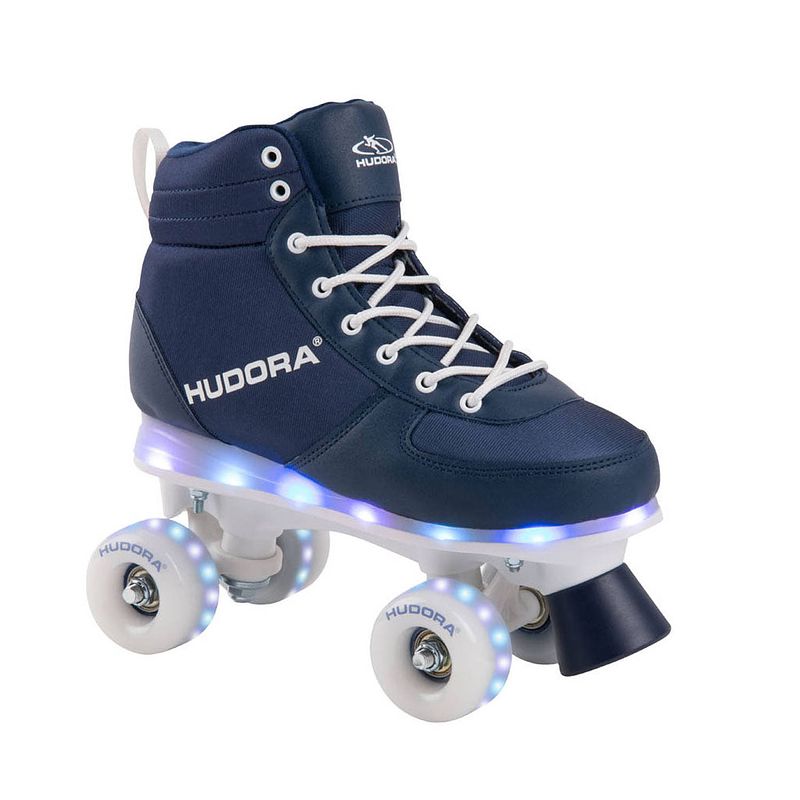 Foto van Hudora rolschaatsen blauw met led, maat 29-30