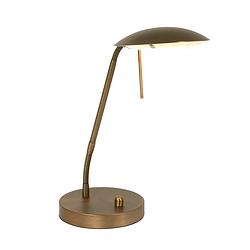 Foto van Klassieke tafellamp - mexlite - glas - klassiek - led - l: 40cm - voor binnen - woonkamer - eetkamer - brons