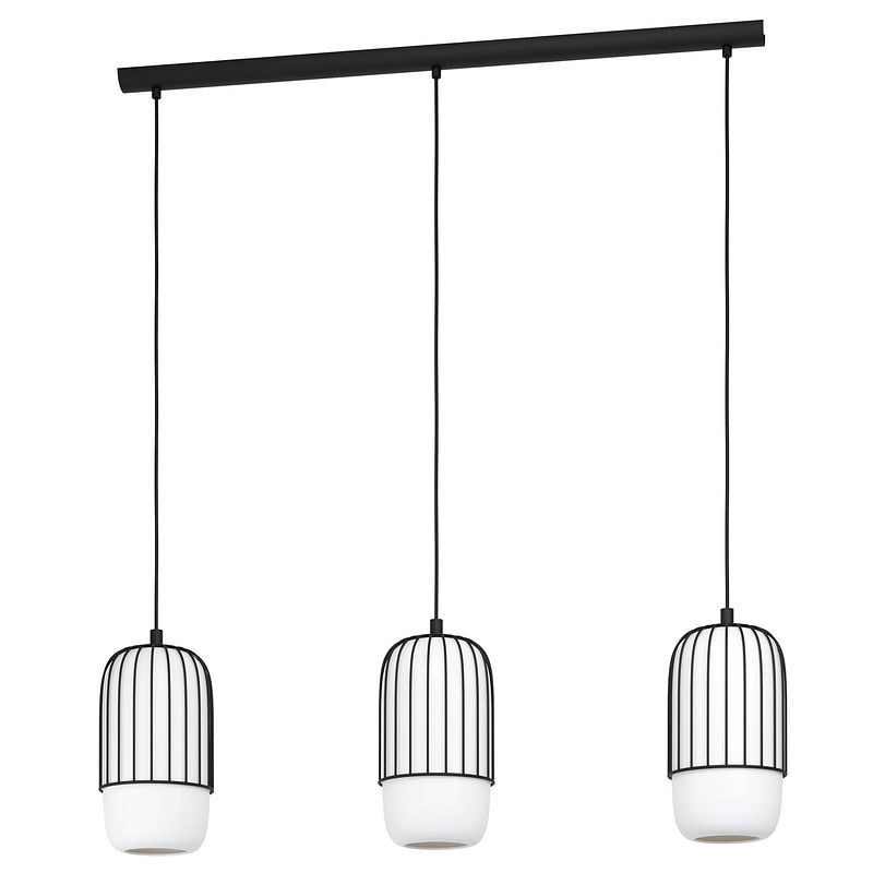 Foto van Eglo muleges hanglamp - e27 - 96 cm - zwart/wit