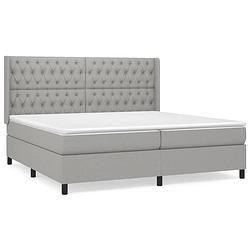 Foto van The living store boxspringbed - - bed - 203 x 203 x 118/128 cm - lichtgrijs - pocketvering matras