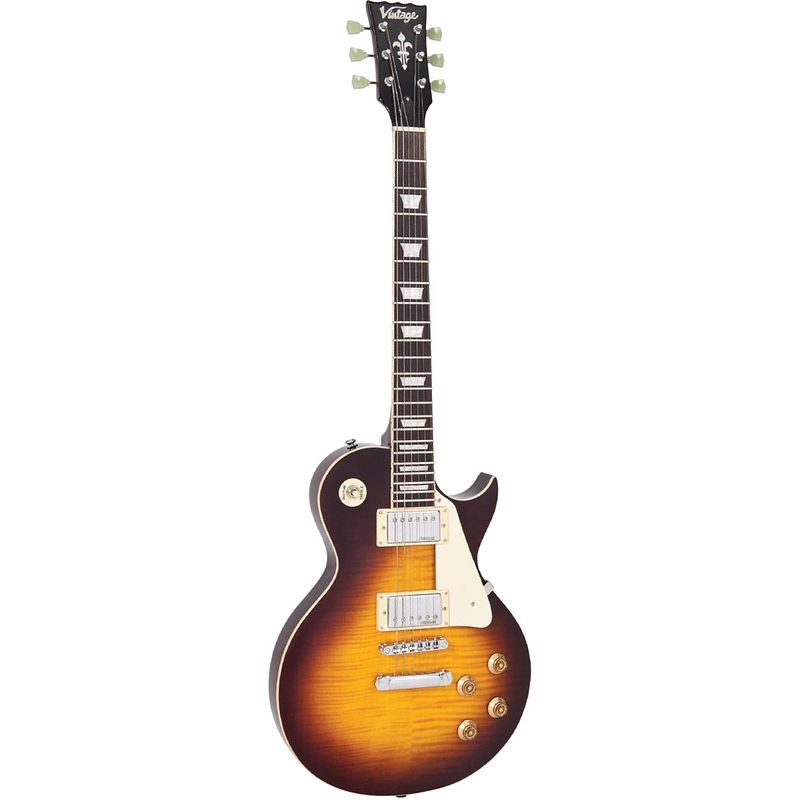 Foto van Vintage v100 reissued flamed iced tea elektrische gitaar