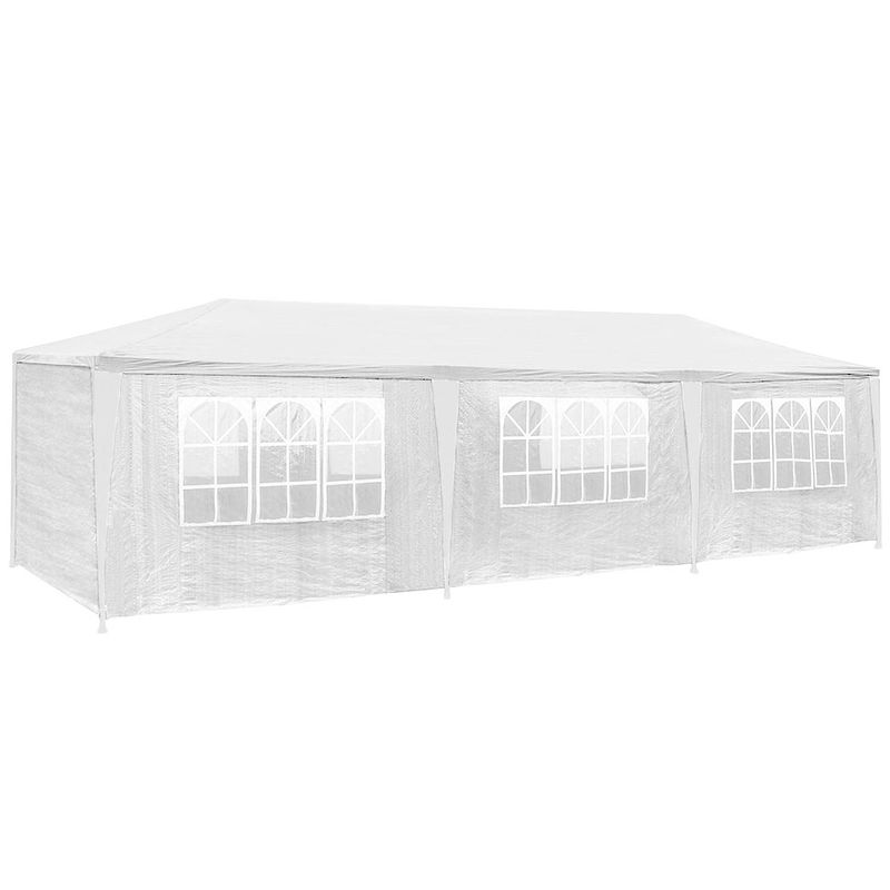 Foto van Tectake® -tuinpaviljoen elasa 9x3m met 8 zijdelen - wit