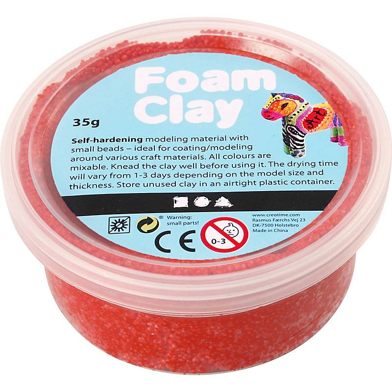 Foto van Foam clay klei rood 35 gram (78923)