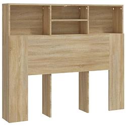 Foto van The living store hoofdbordkast - wandmontage - sonoma eiken - 120 x 19 x 103.5 cm - bewerkt hout