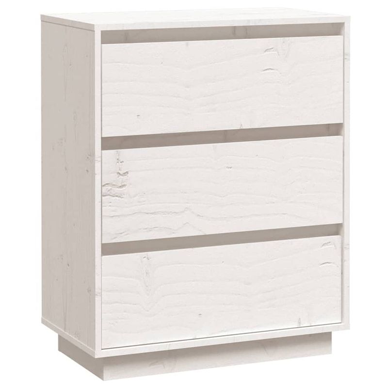 Foto van Vidaxl dressoir 60x34x75 cm massief grenenhout wit