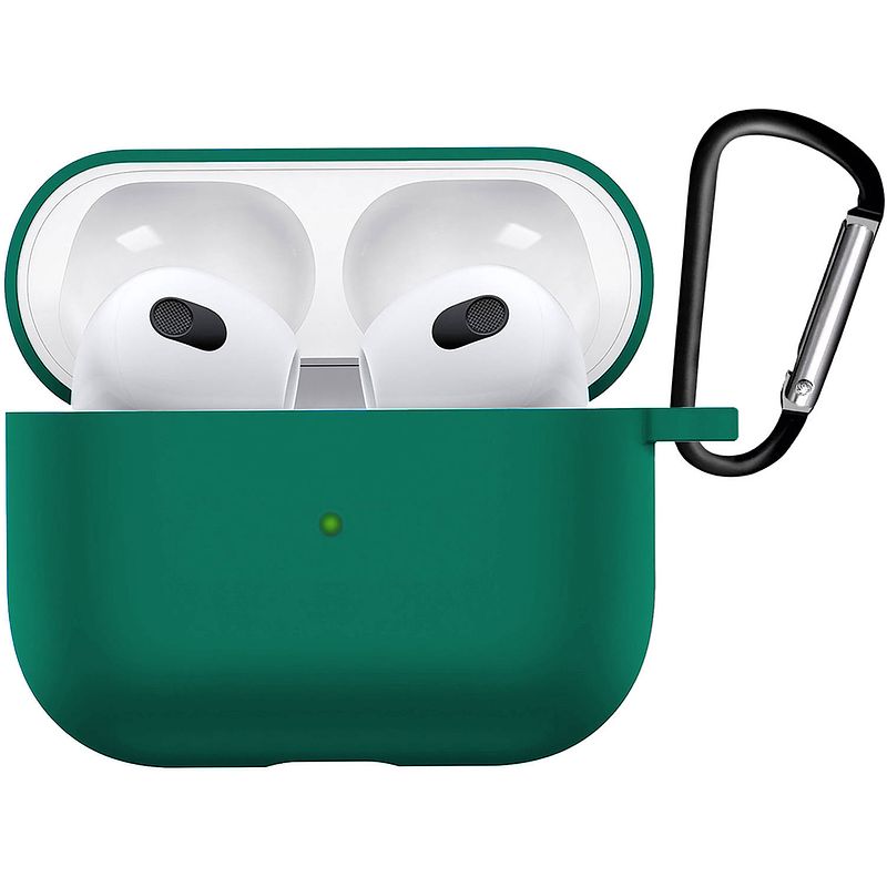 Foto van Basey hoesje voor airpods 3 hoesje silicone case cover - hoes voor airpods 3 case siliconen hoes - turquoise groen