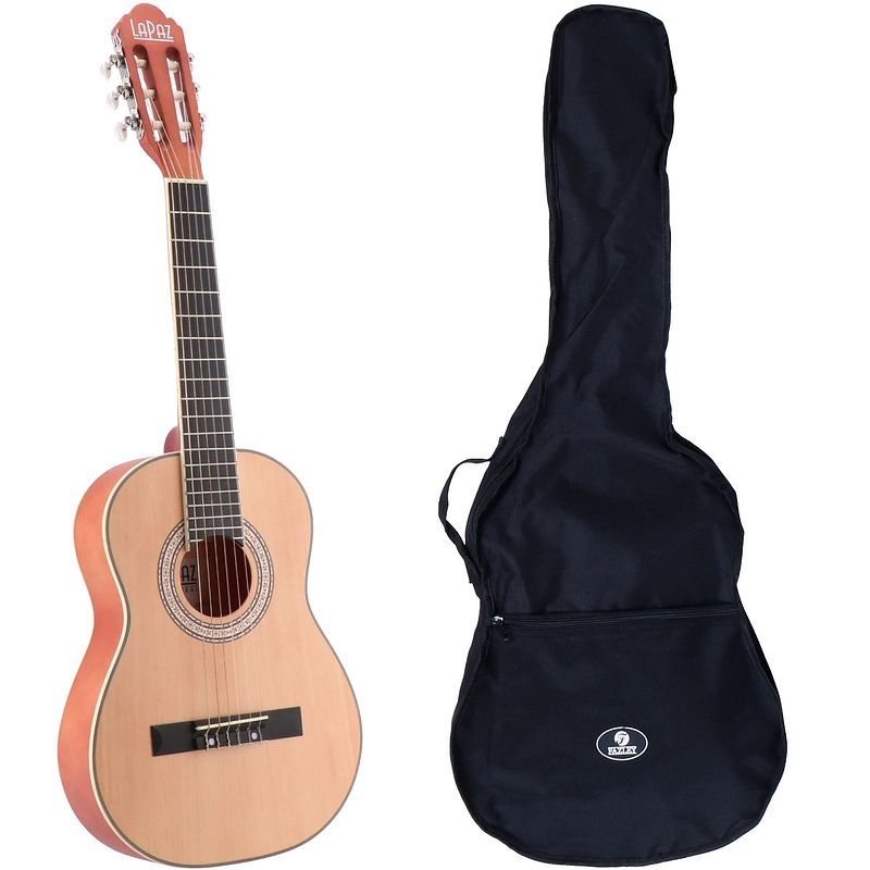 Foto van Lapaz c30n klassieke gitaar 3/4-formaat naturel + gigbag