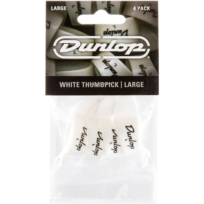 Foto van Dunlop 9003p white large thumbpicks set duimplectrums (4 stuks)