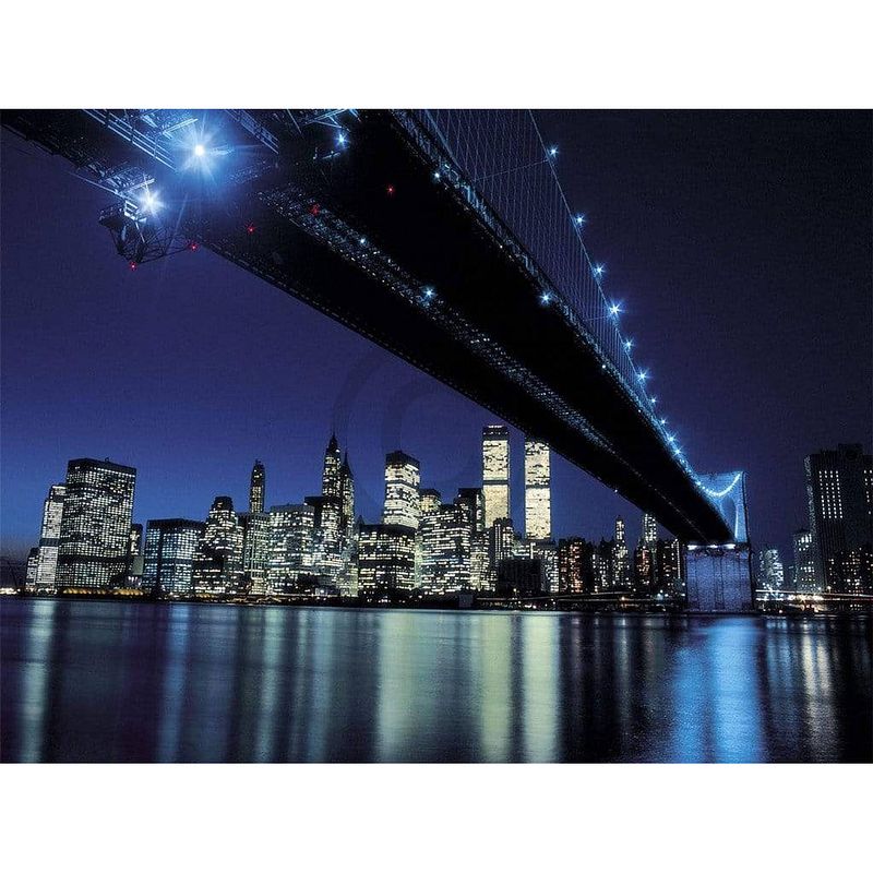 Foto van Henri silberman - brooklyn bridge at night kunstdruk 80x60cm