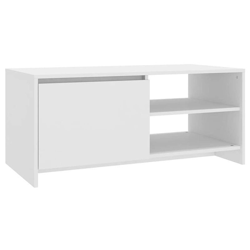 Foto van The living store banktafel - wit - 102 x 50 x 45 cm - bewerkt hout